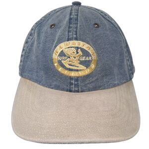 Cameo Blue Beige Hawaiian Surf Gear Embroidered Baseball Cap Hat OS Adjustable